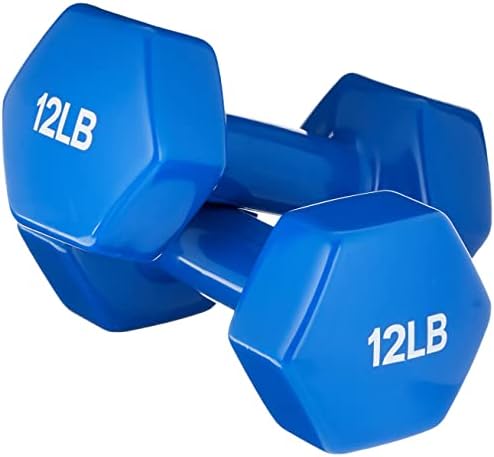 Amazon Basics Vinyl Coated Dumbbell Hand Weights for Home Gym Fitness Lovers | Amazon Basics Vinyl Coated Dumbbell Hand