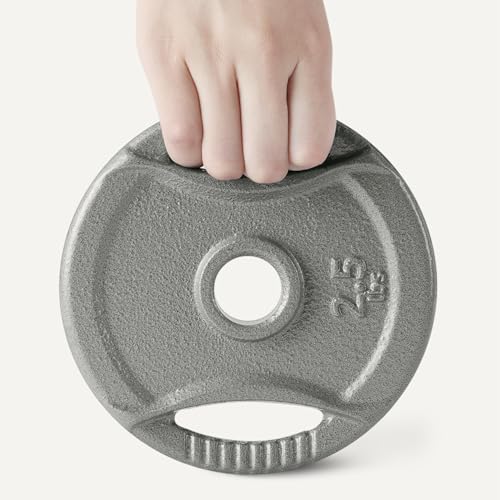 Amazon Basics 1-Inch Cast Iron Grip Weight Plates for Home Gyms and Fitness Lovers | Amazon Basics 1-Inch Cast Iron Gri