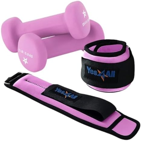 Yes4All Adjustable Wrist & Ankle Weights - Weighted Bands for Fitness Workout, Walking, Jogging and Pilates for Women, M