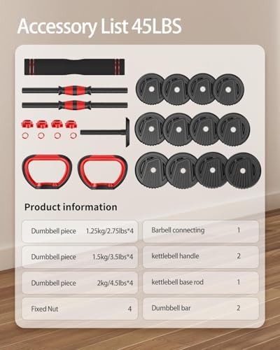 Adjustable Dumbbells 10/20/30/45/70/90lbs Home Gym,Multi-Purpose Workout Dumbbells for Men/Women Fitness Exercises