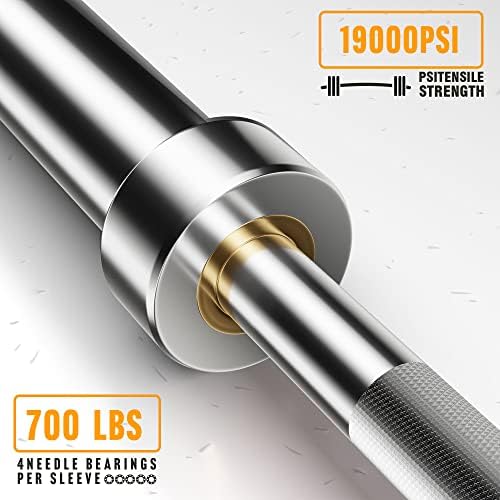 Olympic Barbell for Weightlifting 700LB, Fitness Buffs, Home Gym, Strength Training, 9'9" Long