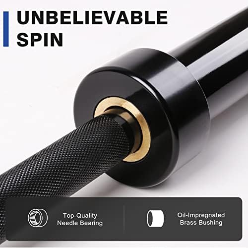 LIONSCOOL Olympic Barbell 7FT for Weightlifting and Powerlifting - 1500lbs Capacity - Strength Training for Squats, Dead