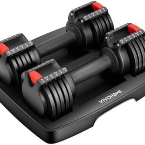 VIVOHOME Adjustable Weights Dumbbells for Men Women Home Gym Black VIVOHOME Anti-Slip Handle Dumbbells Set of 2 for Ho