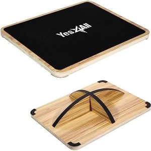 Yes4All Professional Wooden Balance Board Anti-Slip Rocker Board for Standing Desk Leg Workout 350LBS Leg Strengthening