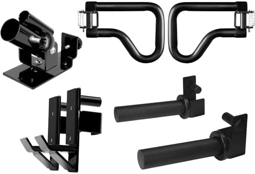 Yes4All Heavy Duty Power Rack J-Hooks & Attachments for 2x2 & 3x3 Power Racks – Ideal for Home Gym Fitness Lovers