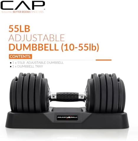 Adjustable Round Dumbbell Weights | CAP Barbell | Multiple Handle Options, Singles & Pairs | 1|5 lb, 25 lb & 55 lb | Gym