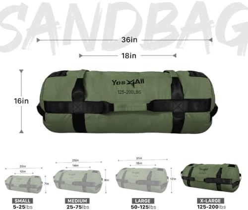 Yes4All Adjustable Sand Bags for Workout, Ideal for Home Gym and Fitness Lovers, Multiple Colors and Sizes Available (5