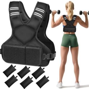 Adjustable Weighted Vest for Men and Women, 4-10lb with 6 Irongsand Weights, Strength Training Vest for Fitness and Runn