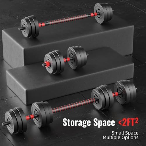 Fitvids Adjustable Dumbbell Set for Home Gym Exercise 40lbs or 60lbs | Fitvids 2 in 1 or 4 in 1 Adjustable Dumbbell Se