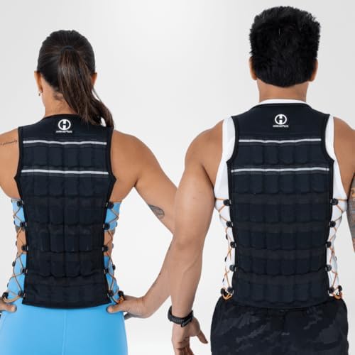 HYPERWEAR Hyper Vest ELITE - Adjustable Weight Vest - Stretch CORDURA® Fabric - Zipper Thin Steel Weights - Running & St