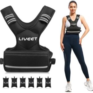 Weighted Vest for Women and Men 4-20lb Adjustable, Running Vest with Reflective Strips and Buckle Straps Weighted Vest