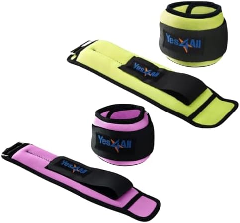 Yes4All Adjustable Wrist & Ankle Weights - Weighted Bands for Fitness Workout, Walking, Jogging and Pilates for Women, M