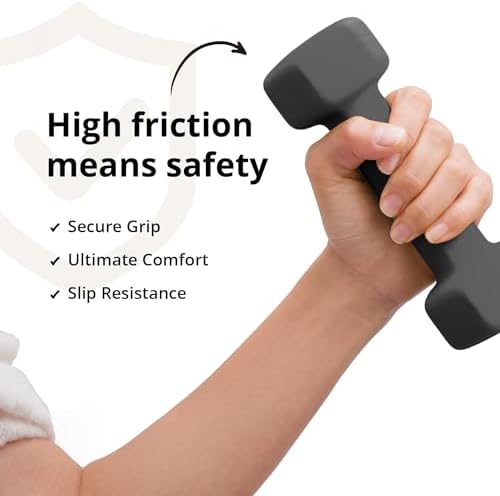 Portzon Dumbbells 10 Colors Options 1-15LB Anti-Slip Anti-Roll Hex Shape