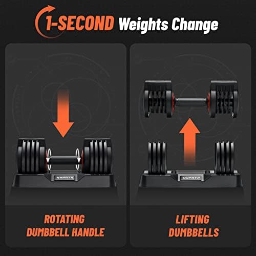 Adjustable 25/55 lbs Dumbbell Set for Home Workout, Suitable for Men and Women, Pair Dumbbells with Adjustable Weights