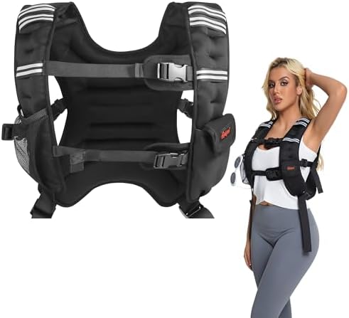 Odorless Weighted Vest 12lbs/16lbs/20lbs/30lbs/40lbs for Woman Men Running Walking Exercise Strength Training