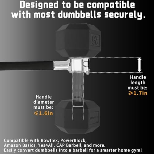 Adjustable Dumbbell Barbell Converter Set for Home Gym and BowFlex Compatibility | All-Steel Adjustable Dumbbell Conver