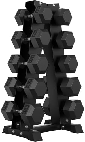 Hex Weights Dumbbells Set with Rack for Strength Training at Home and Gym, Heavy Duty 100-550 lb Rubber Coated Dumbbells