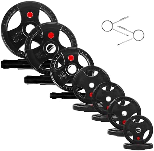 Fitvids Olympic Cast Iron Weight Plates for Strength Training & Weightlifting Home Gym | Fitvids 255 Pounds Olympic Cas