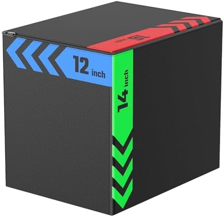 Papababe 3-in-1 Plyometric Jump Box Workout Equipment, Home Gym Box Jumps, Anti Slip Surface and High Density Foam, Home