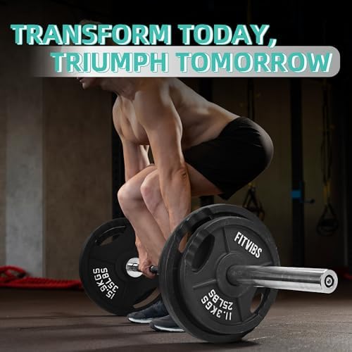 Fitvids Olympic Cast Iron Weight Plates for Strength Training & Weightlifting Home Gym | Fitvids 255 Pounds Olympic Cas