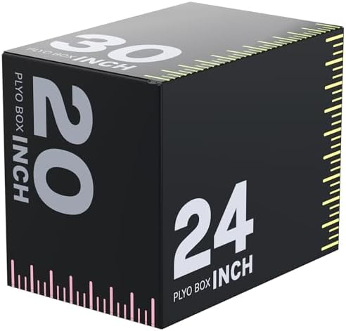 Papababe 3-in-1 Plyometric Jump Box Workout Equipment, Home Gym Box Jumps, Anti Slip Surface and High Density Foam, Home