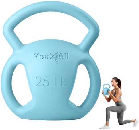 Yes4All Kettlebell, Strength Training Kettlebells for Women, Wide Multi-grip Textured Handle for Home Gym Exercises & Fu