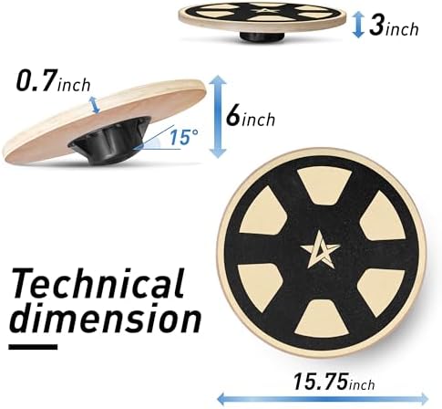 Yes4All Versatile Wooden Wobble Balance Board, Core Training, Exercise Balance Stability Trainer