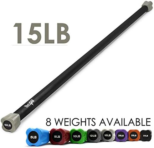 Yes4All Total Body Workout Weighted Bar for Strength Training and Home Gym Use - Single/Combo | Yes4All Resistance Ba
