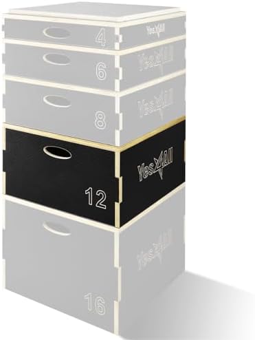 Yes4All 3 In 1 Wooden Plyo Box for Home Jump Training and Outdoor Exercise | Yes4All Plyometric Box Platform: Versatile