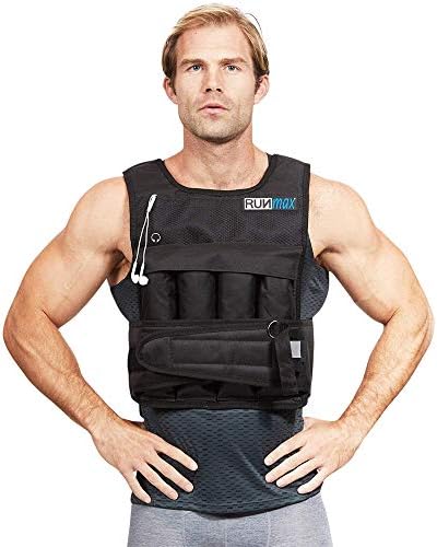 RUNmax Adjustable Weighted Vest for Men and Women 150LBS Max Weight with Shoulder Pads 20LBS Start_weight 150LBS max_wei