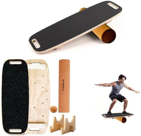 **Balance Board Trainer for Adults & Kids - Hockey Snowboard Wobble Board, Wood Made, 450lbs Core Trainer** | **Hockey