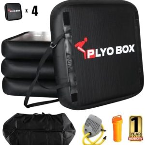 Highpi Inflatable Plyo Box Set for Crossfit Training, Jump Exercise, Workout 31''x31''x24'' Highpi Stackable Jump Bo