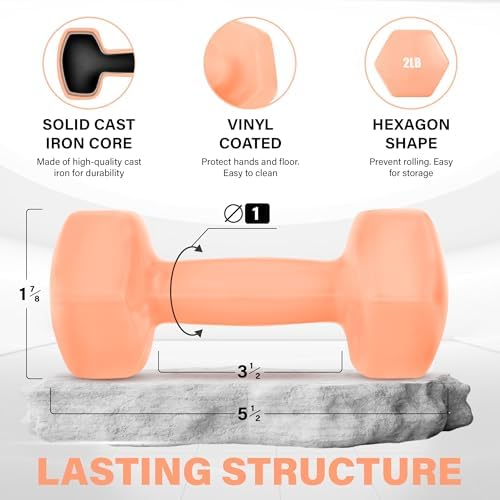 Yes4All Vinyl Hexagon Dumbbells - 2-in-1 Adjustable Set (2-15 lbs) for Home Gym Strength Training