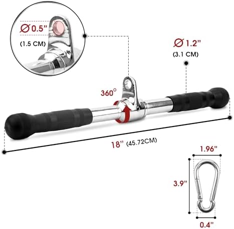 Yes4All Cable Machine Attachment, Double D Handle & Tricep Rope Cable Attachment, Gym Weight Machine Accessories Load 88