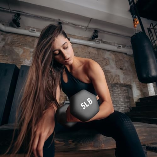 BalanceFrom Neoprene Coated Iron Dumbbell Hex Weights Set for Strength Training at Home | BalanceFrom Non-Slip Iron Dum
