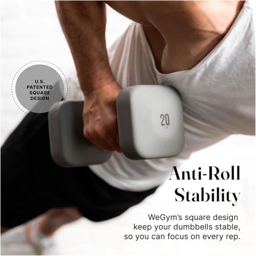 SafeGrip Square Dumbbells Anti Slip Handles for Home Workouts | WeGym SafeGrip Square Dumbbells Stable Design Prevents