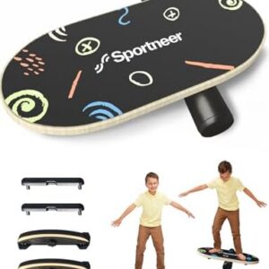 Sportneer Balance Board for Kids Safe and Sturdy Wobble Board | Sportneer Wooden Balance Board for 3-5 Year Olds Safe a