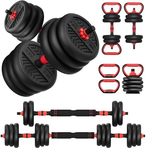 Adjustable Dumbbell Set for Men/Women Home Gym Exercise, 20/30/40/60/80lbs Used as Barbell/Kettlebells/Push Up Stand Hot