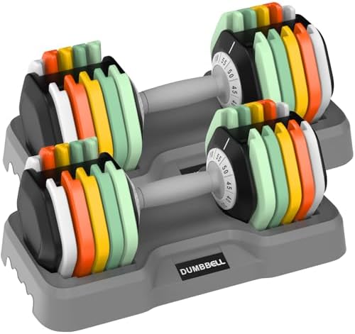 Adjustable 25/55 lbs Dumbbell Set for Home Workout, Suitable for Men and Women, Pair Dumbbells with Adjustable Weights