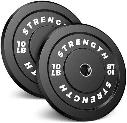 Olympic Rubber Bumper Weights for Home Gym Strength Training | 2 Inch Barbell Plate Set for Home Gym Strength Training