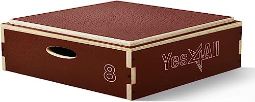 Yes4All 3 In 1 Wooden Plyo Box for Home Jump Training and Outdoor Exercise | Yes4All Plyometric Box Platform: Versatile