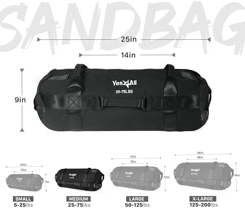Yes4All Adjustable Sand Bags for Workout, Ideal for Home Gym and Fitness Lovers, Multiple Colors and Sizes Available (5