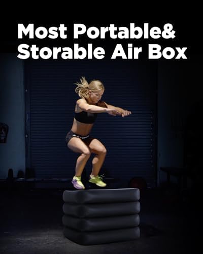 Highpi Inflatable Plyo Box Set for Crossfit Training, Jump Exercise, Workout 31''x31''x24'' Highpi Stackable Jump Bo