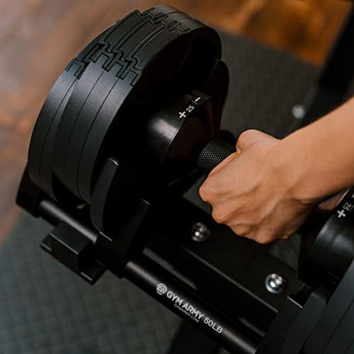 Nuobell Adjustable Dumbbells - Gym Army Nuobell, 5lbs - 50lbs - Strength Training for Men and Women - Durable and Portab