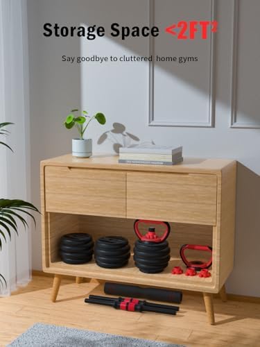 Adjustable Dumbbell Set for Men/Women Home Gym Exercise, 20/30/40/60/80lbs Used as Barbell/Kettlebells/Push Up Stand Hot