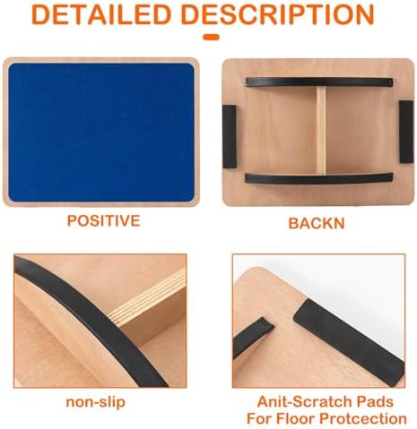 Balance Board Professional for Adults Anti-Slip 350LBS for Physical Therapy Standing Desk Core Strength Wooden Balance B