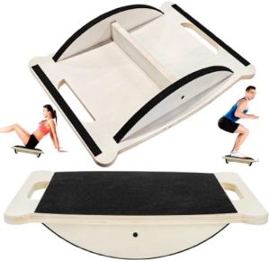 Anti-Slip Rocker Boards for Physical Therapy and Core Strength of 350LBS | Balance Board with Handle for Adult Standing