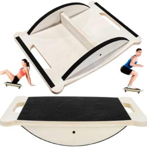Anti-Slip Rocker Boards for Physical Therapy and Core Strength of 350LBS | Balance Board with Handle for Adult Standing