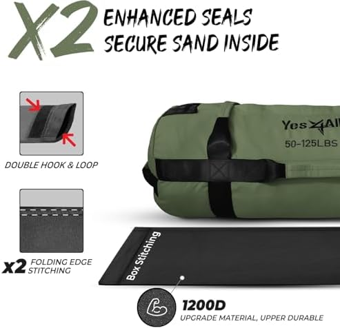 Yes4All Adjustable Sand Bags for Workout, Ideal for Home Gym and Fitness Lovers, Multiple Colors and Sizes Available (5
