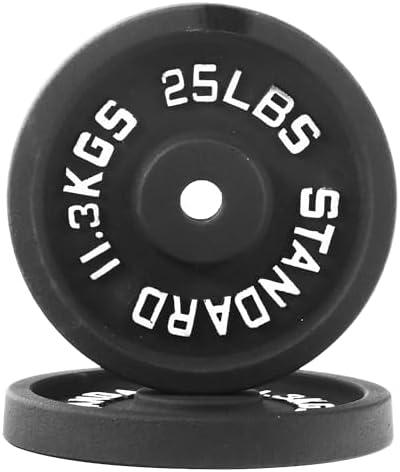 Fitvids Cast Iron Weight Plate 1-Inch Standard for Strength Training & Weightlifting Home Gym, Multiple Weights Availabl